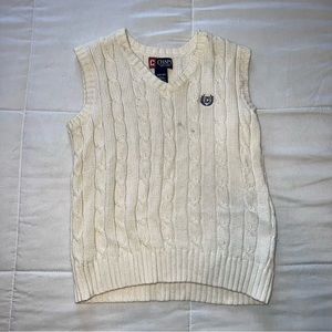 Chaps Cream/White Sweater Vest